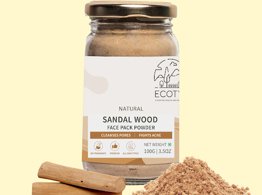 Ecotyl Pure Sandalwood Powder | Face Pack for Skin Brightening & Pore Cleansing | 100g